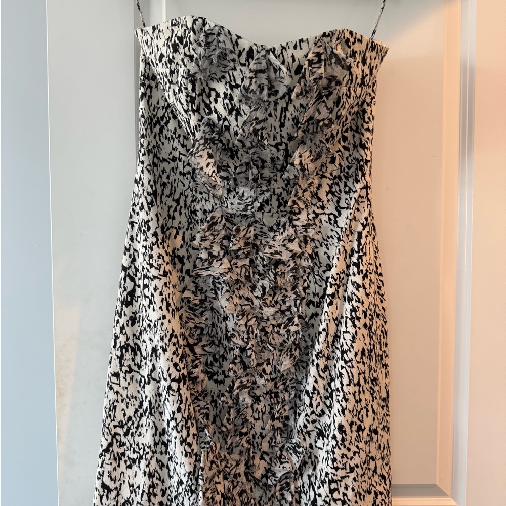 Cynthia Steffe Black White Strapless Dress Sz 8